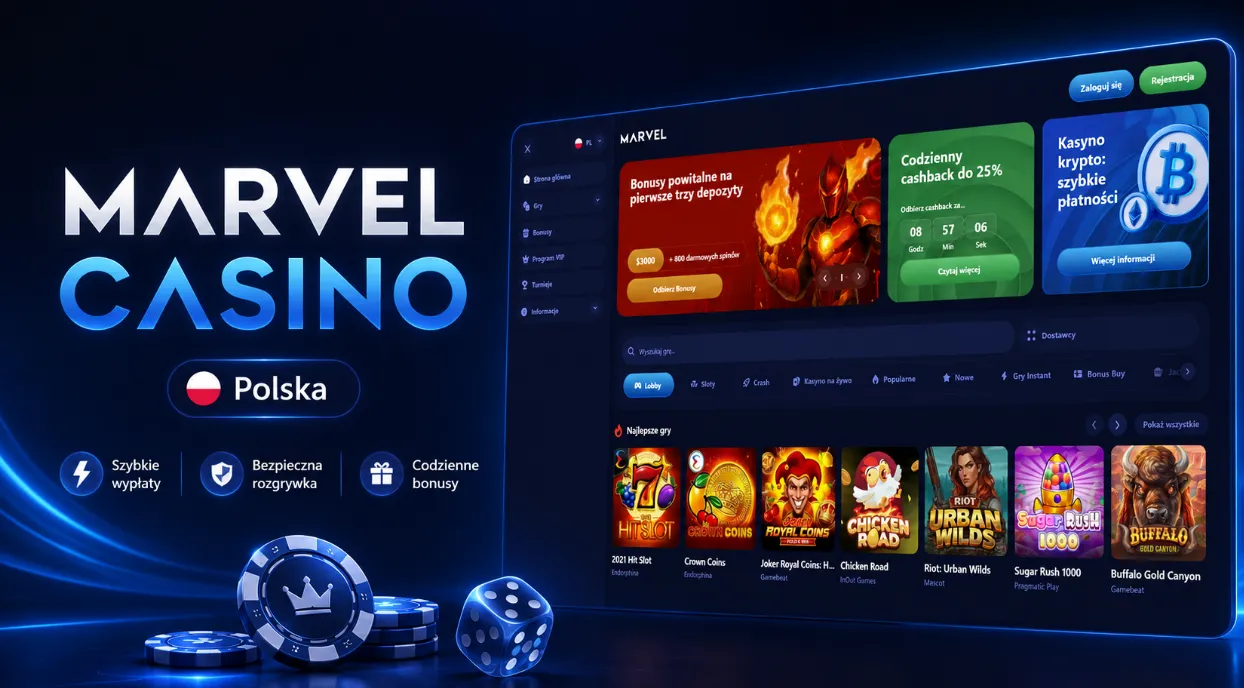 Marvel Casino Polska z bonusem 80 zł i szybką rejestracją