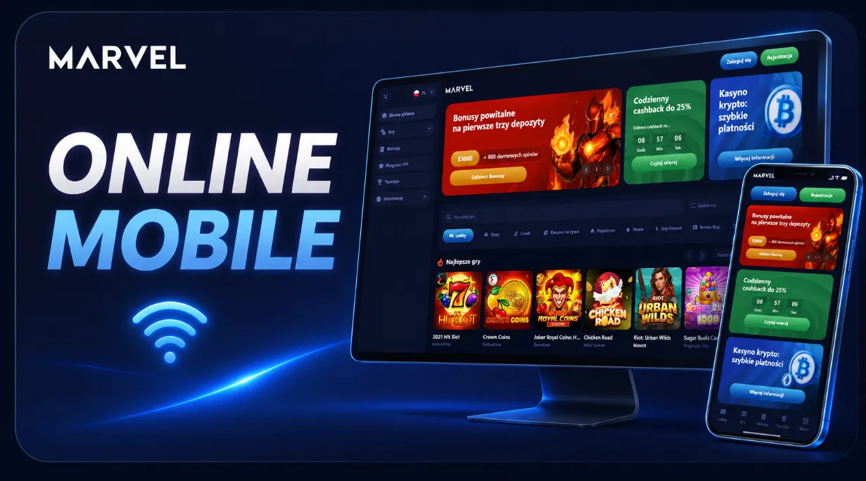 Marvel Casino online na komputerze i telefonie