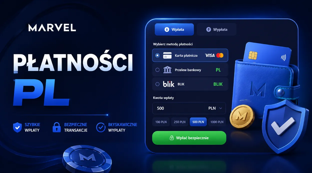 Marvel Casino PL płatności wpłaty i wypłaty
